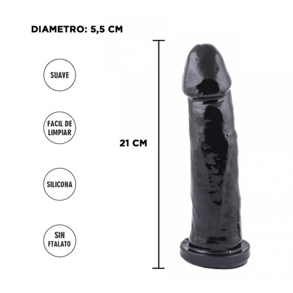 Dildo de silicona super super negra de alta calidad 21x5cm