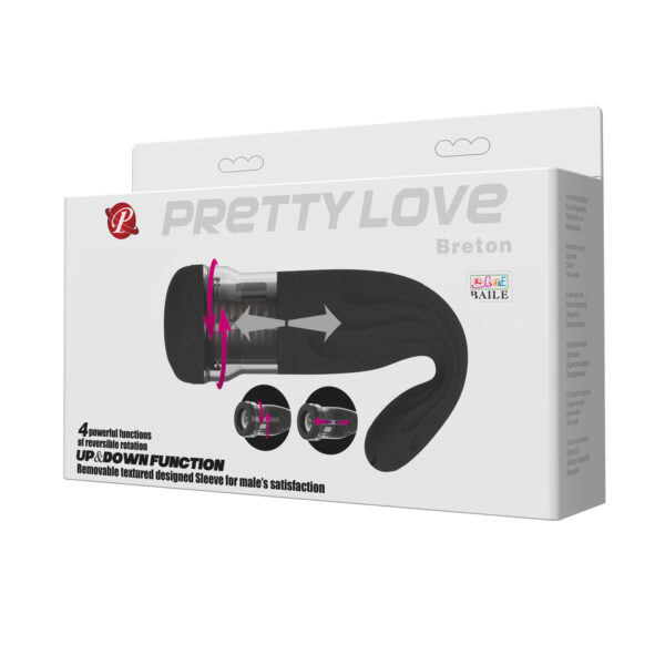 Masturbador Masculino con Vibrador 4 Rotaciones y Movimiento Sube y Baja - Pretty Love - Imagen 10